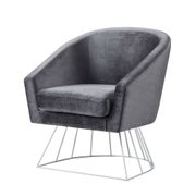 Accent Chair with Metal Base - Gray