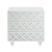 3-Drawer Nightstand Lacquer Finish - White