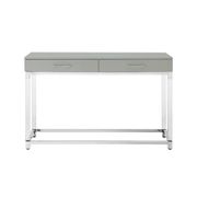 2 Drawers Console Table with Acrylic Legs - Light Gray/Chrome