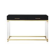 2 Drawers Console Table with Acrylic Legs - Black