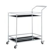 2-Shelf Caster Bar Cart with Handle - Silver