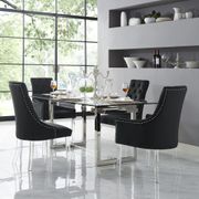 Dining Chair with Acrylic Legs - Set of 2, Black