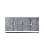 4 Door Sideboard/Buffet Stainless Steel Handle and Base - Ash Gray