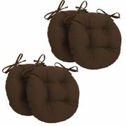 16" Round Tufted Chair Cushions - Chocolate