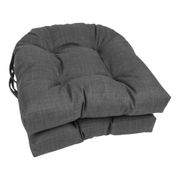 U-Shaped Tufted Chair Cushion - Set of 2, Gray