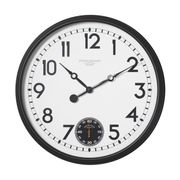 Terrace Black & White Large 32" Wall Clock with Subdial for Seconds