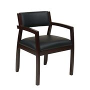 Napa Espresso Guest Chair with Upholstered Back