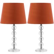 Nola Clear & Orange 16" Stacked Crystal Ball Lamp - Set of 2