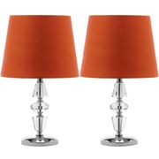 Crescendo Clear & Orange 16" Tiered Crystal Lamp - Set of 2