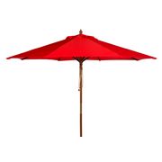 Cannes Red 9' Wooden Outdoor Umbrella