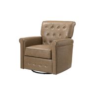 Diana Vegan Leather Swivel Arm Chair - Taupe