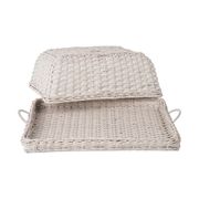 Wicker Serving Tray with Food Cover