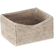 Rattan Shelf Basket - White Wash