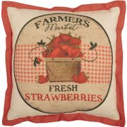 Farmer's Market Fresh Strawberries Pillow