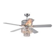 Empire Trois 5-Blade Chandelier Ceiling Fan with Remote Control - 52", Silver