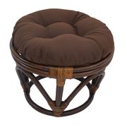 Twill Tufted Footstool Cushion - Brown