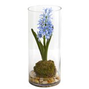 Hyacinth and Sedum Artificial Arrangement - 14"