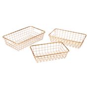 Baskets - Set of 3, Gold