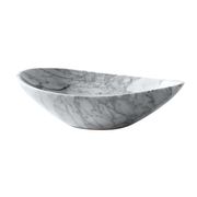 20" Oval Stone Vessel Sink - Carrara White Marble