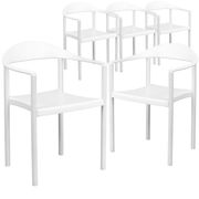 Series Plastic Cafe Stack Chair - Set of 5, White