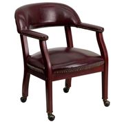 Oxblood Vinyl Luxurious Conference Chair and Casters