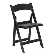 Series Black Resin Folding Chair with Black Vinyl Padded Seat