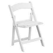 Kids Resin Folding Chair with Vinyl Padded Seat - White