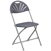 Series Charcoal Plastic Fan Back Folding Chair