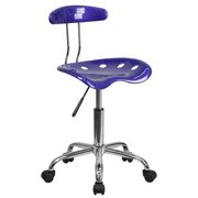 Vibrant Swivel Task Office Chair with Tractor Seat - Deep Blue/Chrome