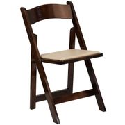 Series Wood Indoor/Outdoor Folding Chair with Vinyl Padded Seat - Fruitwood