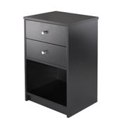 Ava Accent Table with 2 Drawers - Black