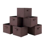 Capri Foldable Fabric Baskets - Set of 6, Chocolate