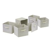 Capri Foldable Fabric Baskets - Set of 6, Beige