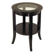 Genoa End Table with Glass Insert and Shelf