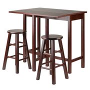 Lynnwood 3-Piece Drop Leaf Table Set - 2 Square Leg Counter Stools