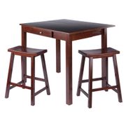Perrone 3-Piece High Table Set - 2 Saddle Seat Counter Stools