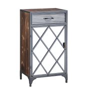 Trent Collection Mirrored Cabinet - Galvanized Gray