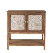 Wood and Inlay Console Cabinet - Natural