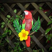 Parrot Metal and Glass Outdoor Wall Decor - 18.3"