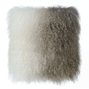 Tibetan Sheep Pillow - White/Brown