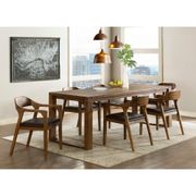 Rasmus 7-Piece Dining Set - Table, 6 Arm Chairs, Chestnut Wire-Brush