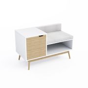 Blythe Sectional Storage Bench - White and Natural
