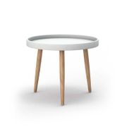 Kurv Chat Table - White and Natural