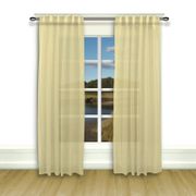 Saint-Raphael Solid Semi-Sheer Tab Top Curtain Panels - 84", Set of 2, Custard