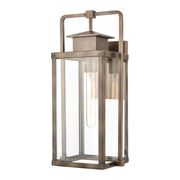 Crested Butte 1-Light Outdoor Wall Sconce with Glass Enclosure - Vintage Brass/Clear
