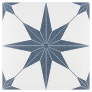 Blue Starburst Ceramic Tile