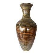 25" Spun Floor Vase - Black/Gold