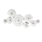 Angelic White Metal Lily Pad Wall Decor