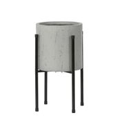 Planter with Metal Stand - Gray