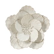 Metal Flower Wall Decor - Distressed White